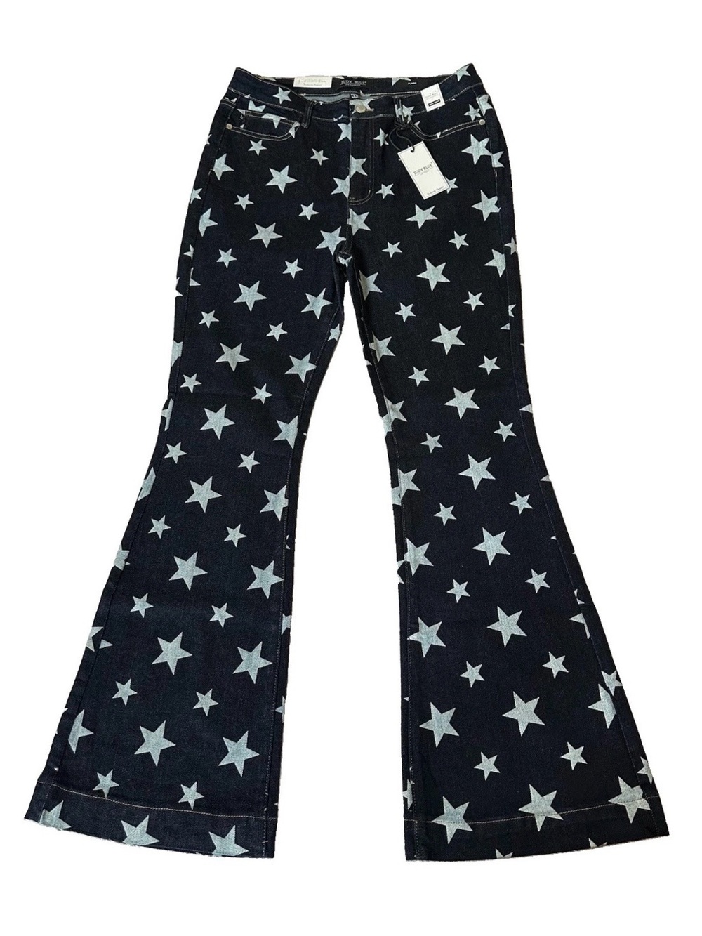 Judy Blue All Over Stars Jeans High Waisted Flare Denim Size 13/31 NWT Festival